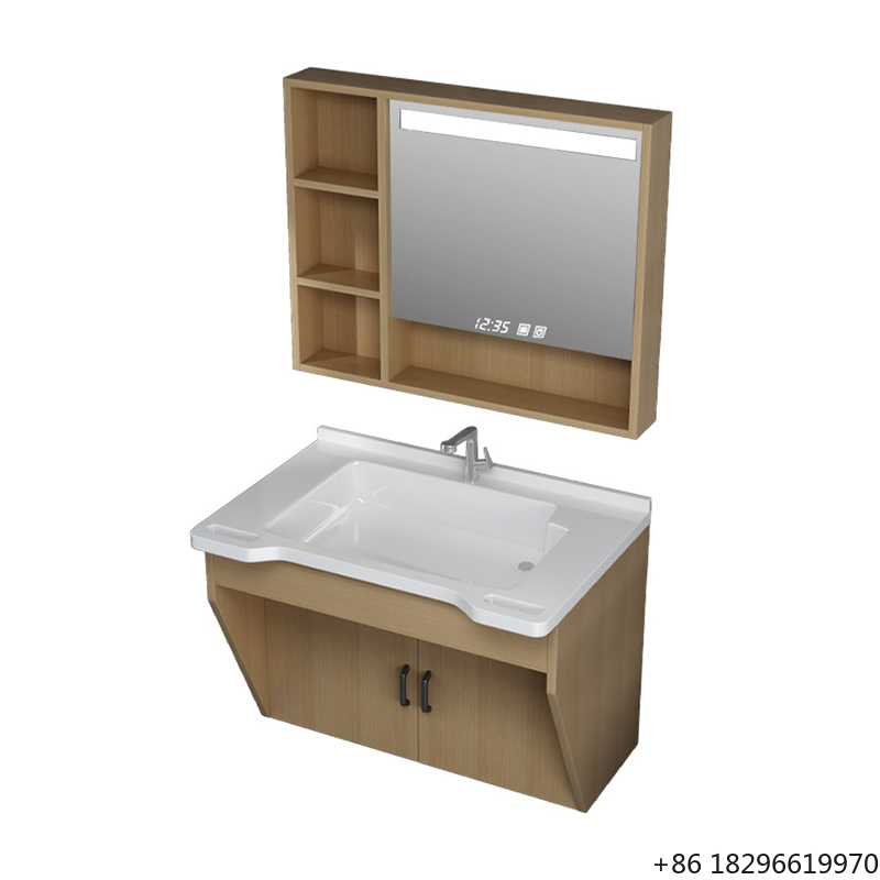 Bathroom Cabinet Mirror - Bezbarierowy zestaw mebli łazienkowych z podłokietnikiem