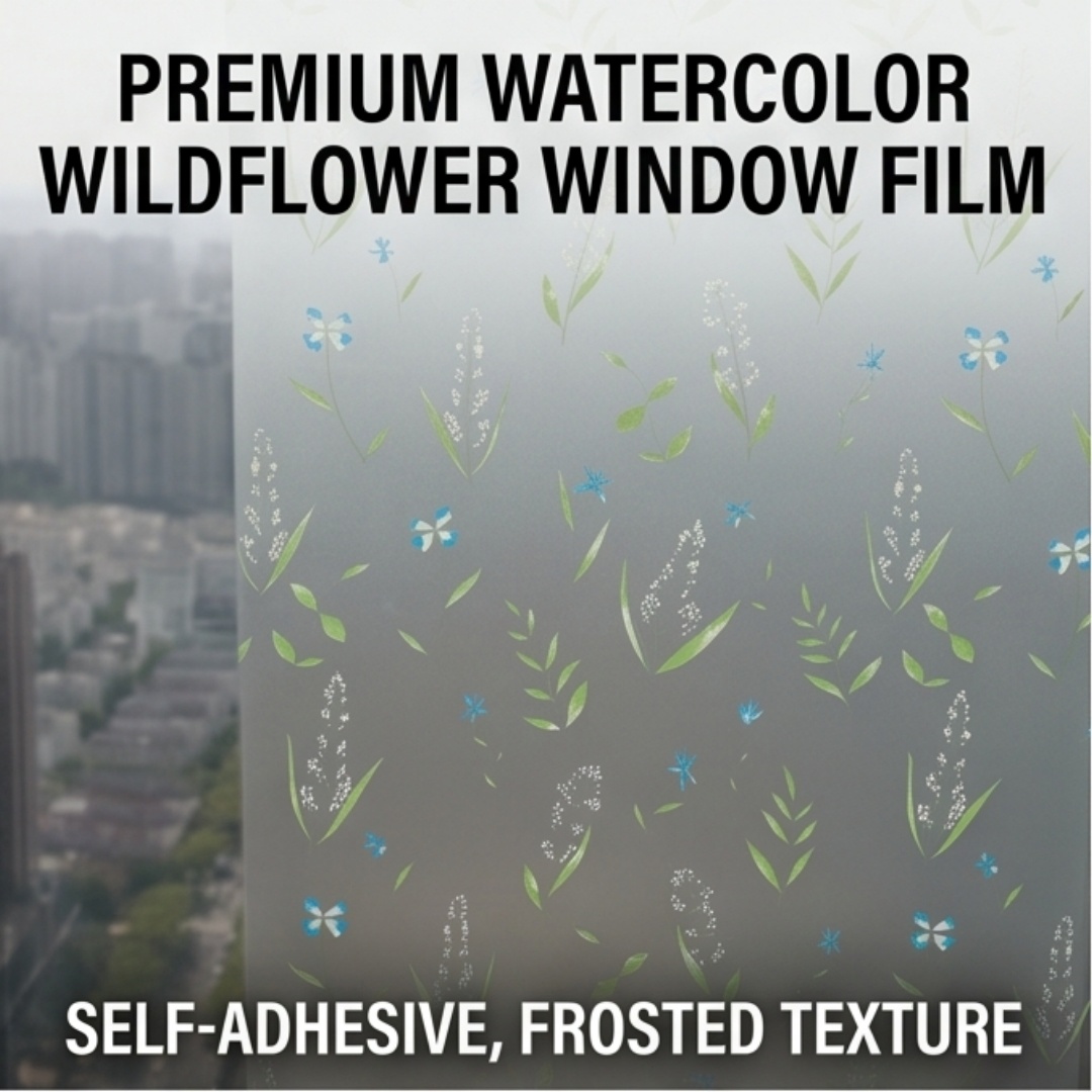 Home Bathroom Glass - Samoprzylepna folia okienna z motywem świeżych