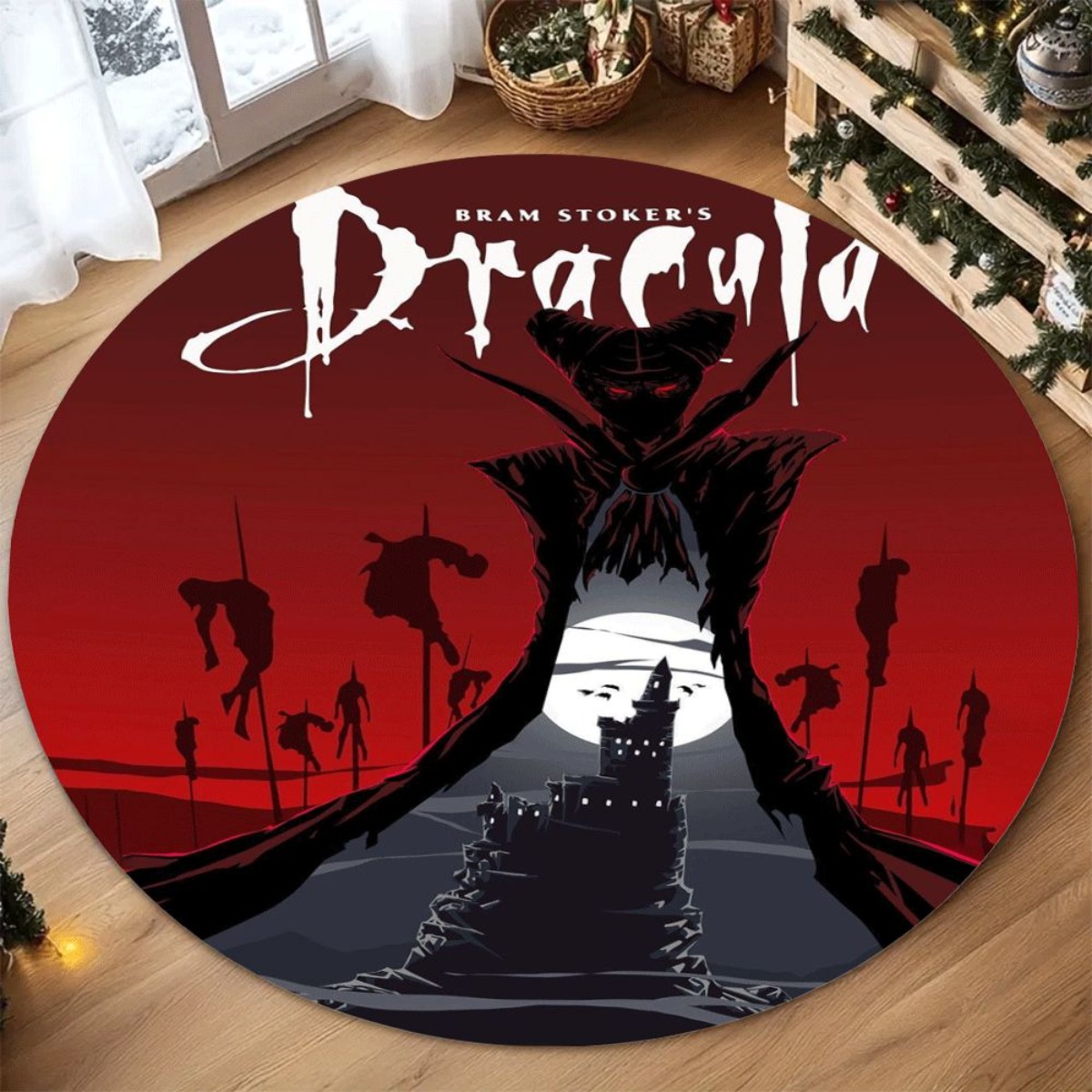 Home Bathroom Floor Mats - Okrągły dywan z flaneli z motywem
