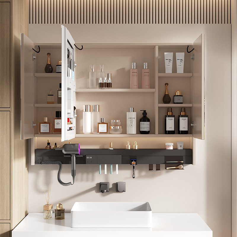 Bathroom Cabinet Mirror - Estetyczna Nowoczesna Szafka Łazienkowa z Lustrem