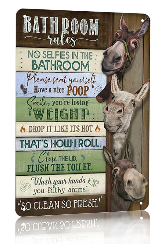 Home Bathroom Rules - Zabawne Zasady Łazienki z Osiemkami, Dekoracja