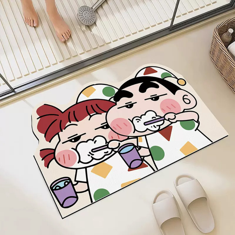 Home Bathroom Rugs - Mata łazienkowa Crayon Shinchan, chłonna, szybkoschnąca,
