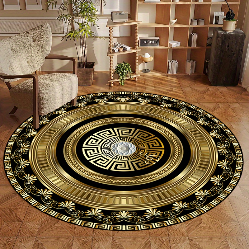 Home Bathroom Floor Mats - Okrągły dywan z flaneli z motywem