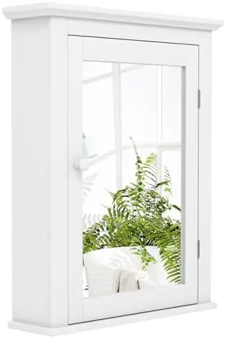 Bathroom Cabinet Mirror - Biała szafka apteczna z lustrem, wisząca,