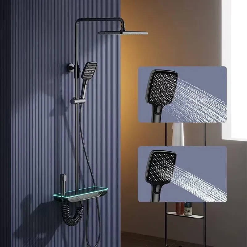 Home Bath - Inteligentny cyfrowy termostatyczny zestaw prysznicowy, mosiężna