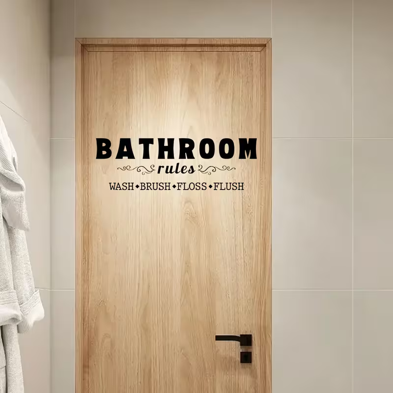 1 zestaw praktycznych naklejek – Home Bathroom Rules recenzja i cena