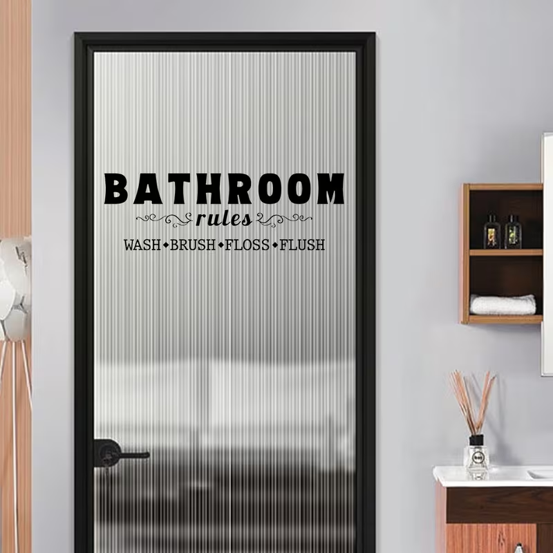 1 zestaw praktycznych naklejek – Home Bathroom Rules recenzja i cena
