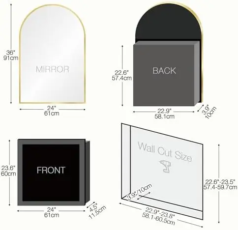 Łukowate lustro do szafki na l – Bathroom Cabinet Mirror recenzja i cena