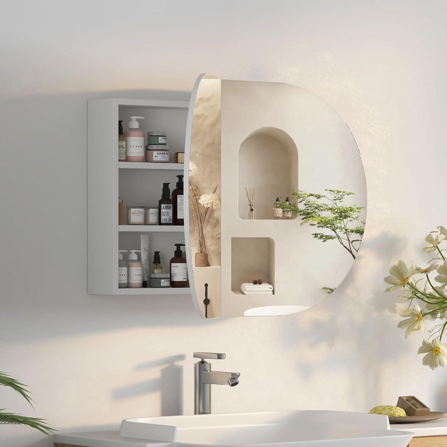 Owalna szafka łazienkowa z lus – Bathroom Cabinet Mirror recenzja i cena