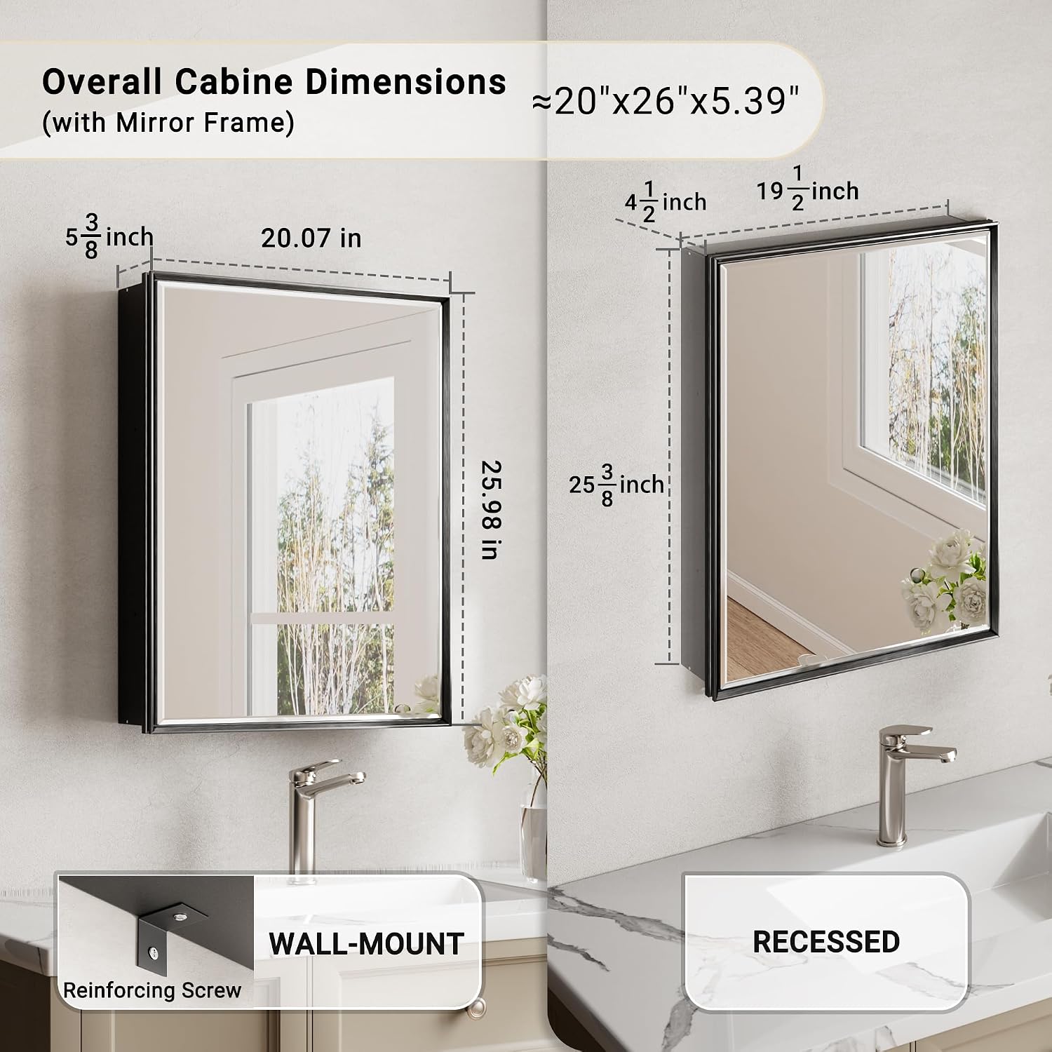 Czarna szafka łazienkowa z lus – Bathroom Cabinet Mirror recenzja i cena