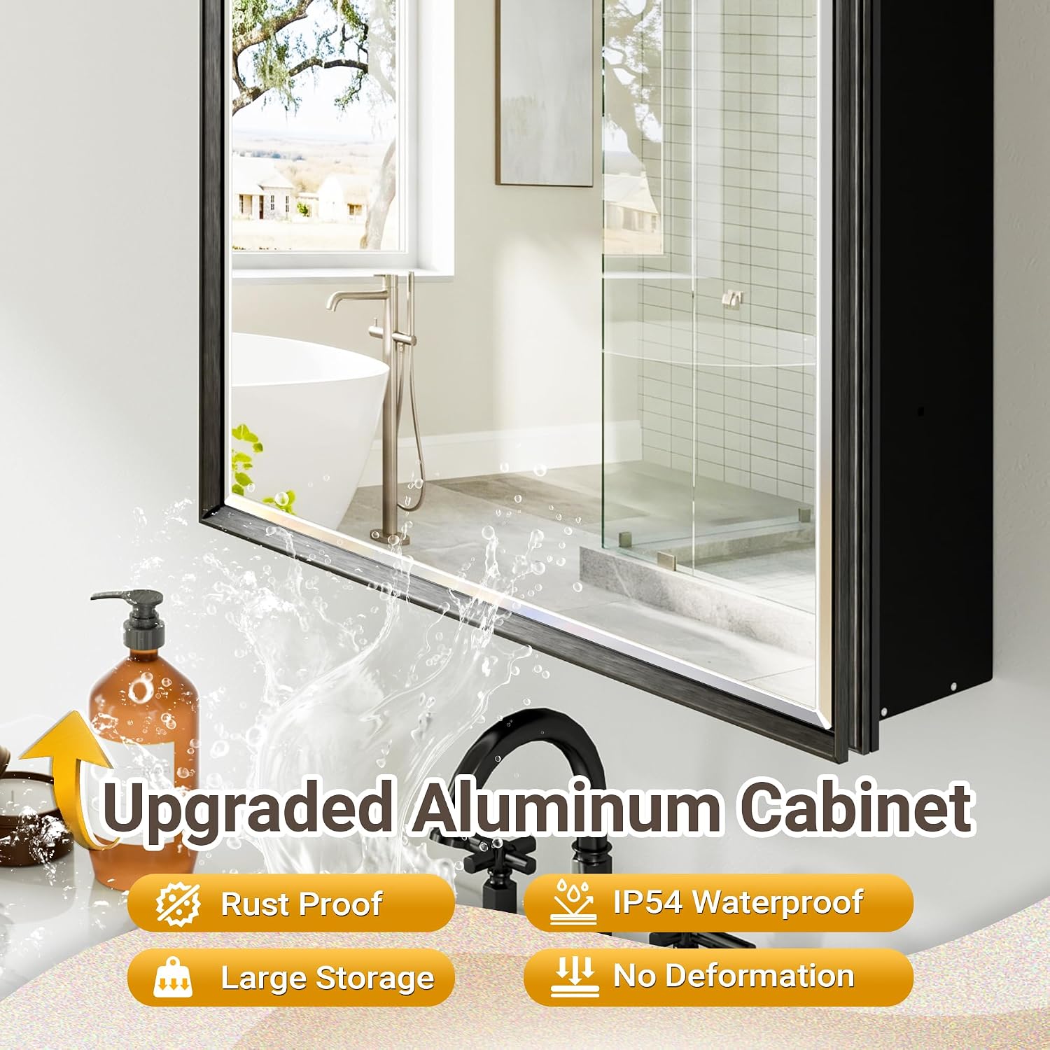Czarna szafka łazienkowa z lus – Bathroom Cabinet Mirror recenzja i cena