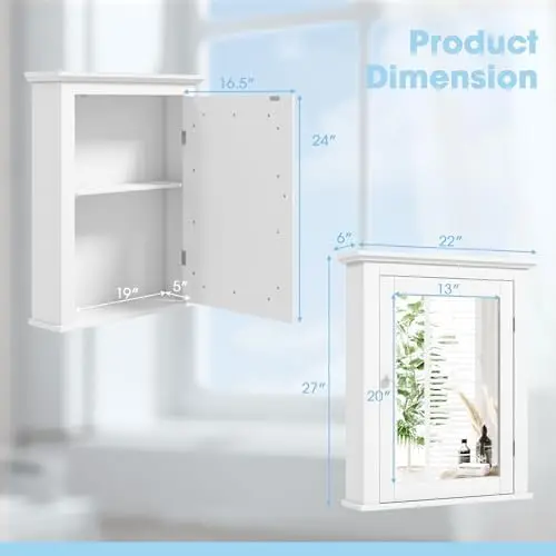 Biała szafka apteczna z lustre – Bathroom Cabinet Mirror recenzja i cena