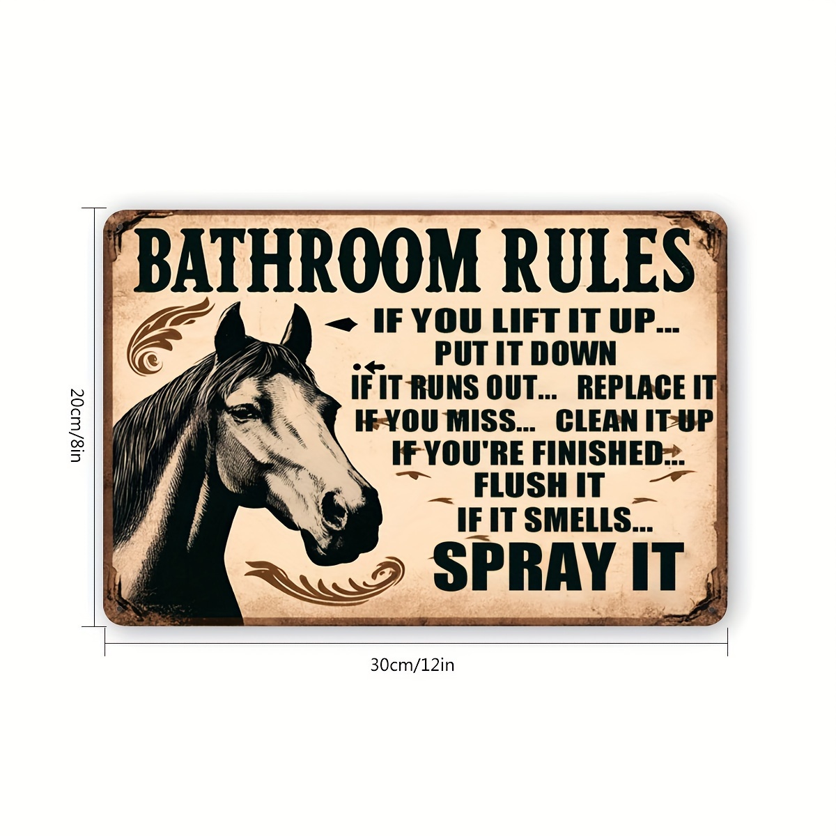 Stylowa, metalowa tabliczka w  – Home Bathroom Rules recenzja i cena