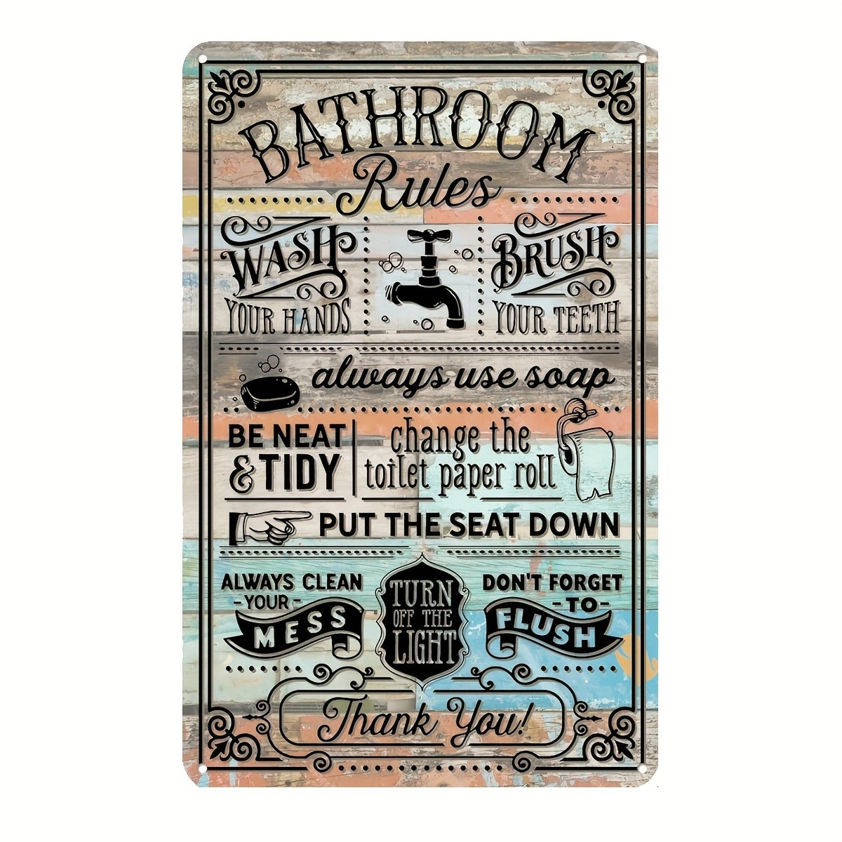 Zasady łazienki w stylu vintag – Home Bathroom Rules recenzja i cena